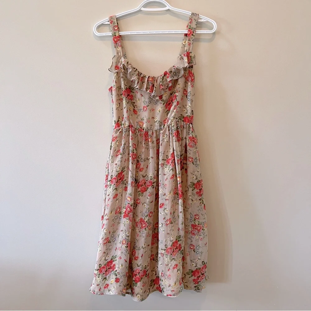 Simone Floral Sleeveless Knee-Length Dress / Made in Canada 🇨🇦 - Picture 1 of 7